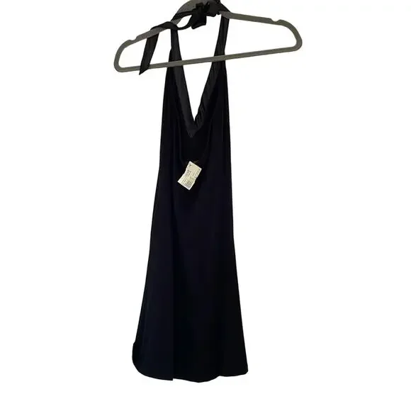 NWT house of dereon pleated black halter tie neck dress - Picture 3 of 6